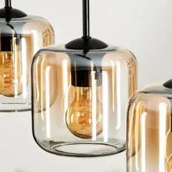 Suspension Verre 15 cm Lauden Ambre, Clair, 3 lumières