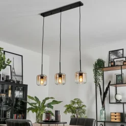 Suspension Verre 15 cm Lauden Ambre, Clair, 3 lumières