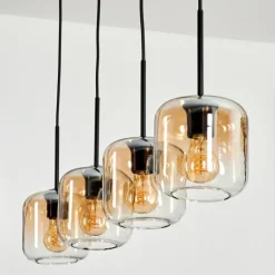 Suspension Verre 15 cm Lauden Ambre, Clair, 4 lumières