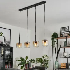 Suspension Verre 15 cm Lauden Ambre, Clair, 4 lumières