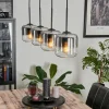 Suspension Verre 15 cm Lauden Chrome, Clair, Fumé, 4 lumières