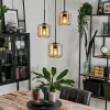 Suspension Verre 15 cm Lauden Ambre, 3 lumières