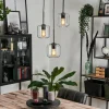 Suspension Verre 15 cm Lauden Clair, 3 lumières