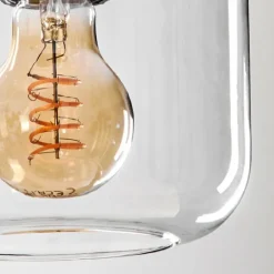 Suspension Verre 15 cm Lauden Clair, 3 lumières