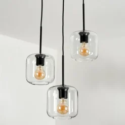 Suspension Verre 15 cm Lauden Clair, 3 lumières