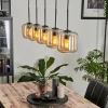 Suspension Verre 15 cm Lauden Ambre, 5 lumières