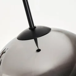 Suspension Verre 20 cm Vevino Chrome, Fumé, 1 lumière
