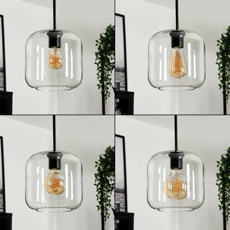 Suspension Verre 20cm Lauden Clair, 3 lumières