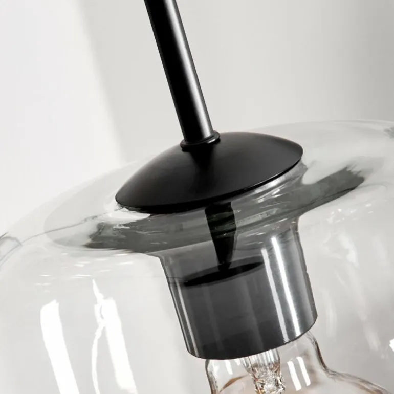 Suspension Verre 20cm Lauden Clair, 3 lumières