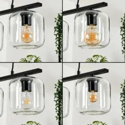 Suspension Verre 15cm Lauden Clair, 3 lumières