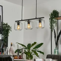 Suspension Verre 15cm Lauden Clair, 3 lumières