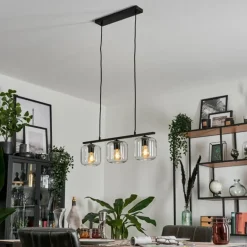 Suspension Verre 15cm Lauden Clair, 3 lumières