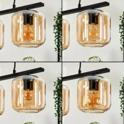 Suspension Verre 15cm Lauden Ambre, 3 lumières