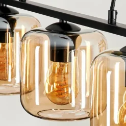 Suspension Verre 15cm Lauden Ambre, 3 lumières