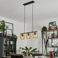 Suspension Verre 15cm Lauden Ambre, 3 lumières