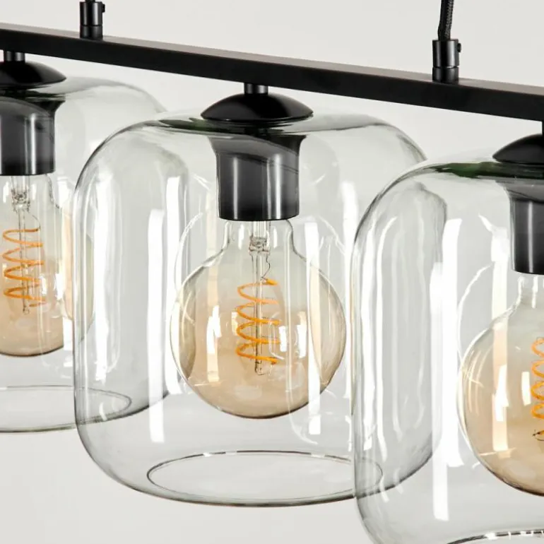 Suspension Verre 20cm Lauden Clair, 3 lumières