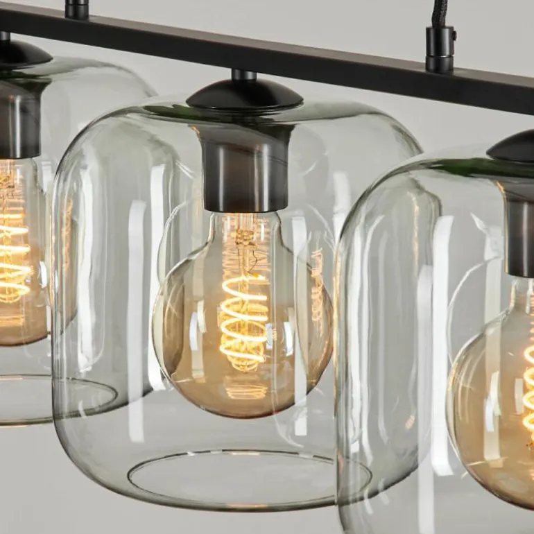 Suspension Verre 20cm Lauden Clair, 3 lumières