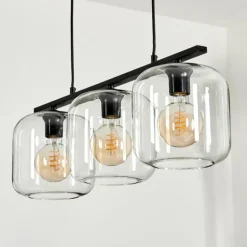 Suspension Verre 20cm Lauden Clair, 3 lumières