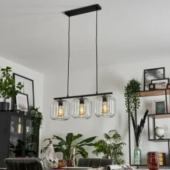 Suspension Verre 20cm Lauden Clair, 3 lumières