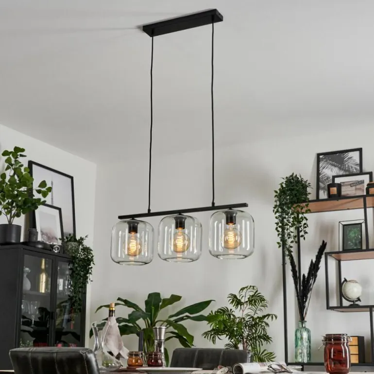 Suspension Verre 20cm Lauden Clair, 3 lumières