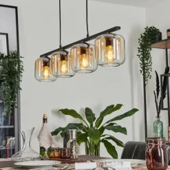 Suspension Verre 15cm Lauden Clair, 4 lumières