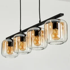 Suspension Verre 15cm Lauden Clair, 4 lumières
