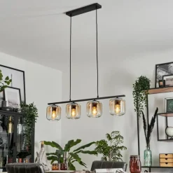 Suspension Verre 15cm Lauden Clair, 4 lumières