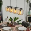 Suspension Verre 15cm Lauden Ambre, 4 lumières