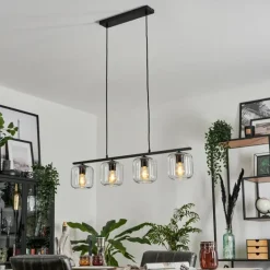 Suspension Verre 15cm Lauden Clair, 4 lumières