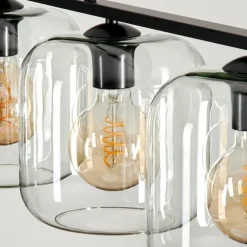 Suspension Verre 20cm Lauden Clair, 4 lumières