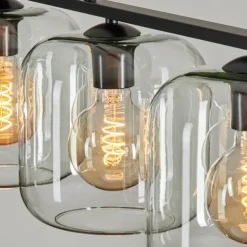 Suspension Verre 20cm Lauden Clair, 4 lumières