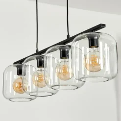 Suspension Verre 20cm Lauden Clair, 4 lumières