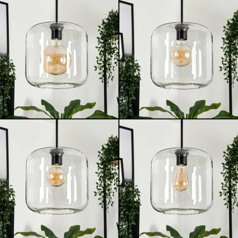 Suspension Verre 25cm Lauden Clair, 1 lumière
