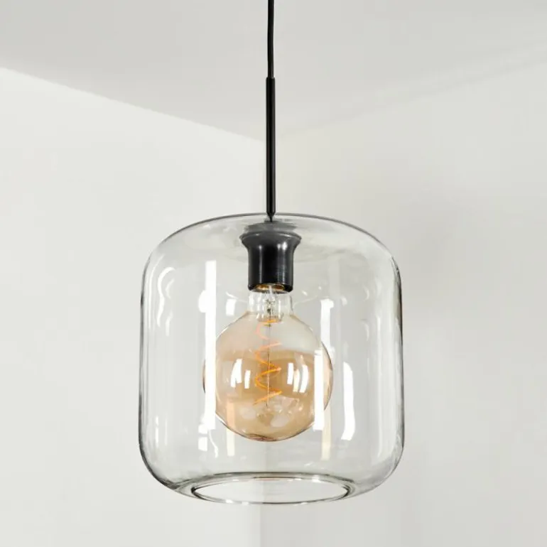 Suspension Verre 25cm Lauden Clair, 1 lumière