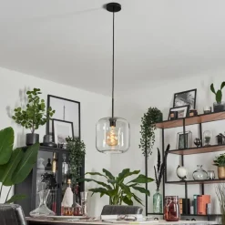 Suspension Verre 25cm Lauden Clair, 1 lumière