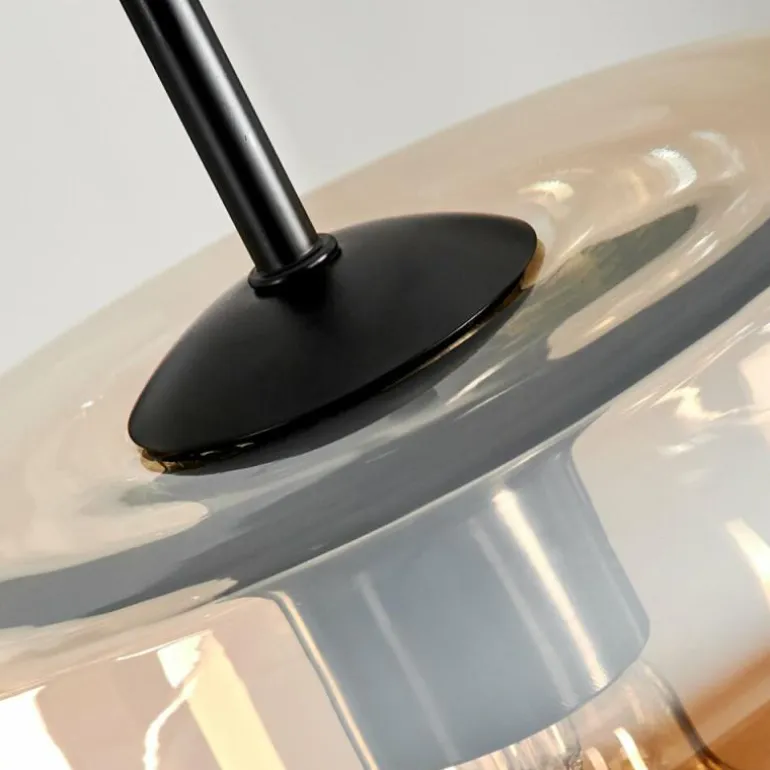 Suspension Verre 25cm Lauden Ambre, Clair, 1 lumière