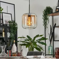 Suspension Verre 25cm Lauden Ambre, Clair, 1 lumière