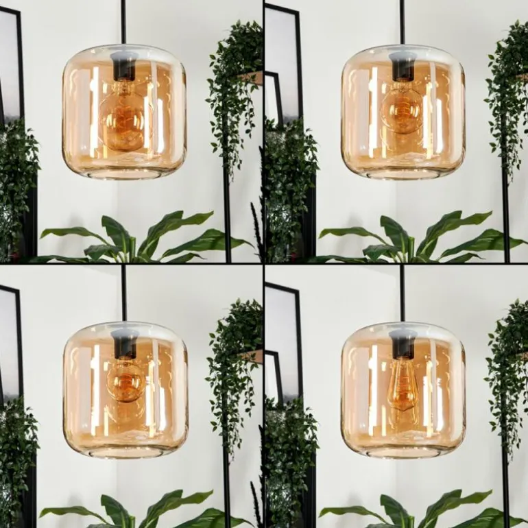 Suspension Verre 25cm Lauden Ambre, 1 lumière