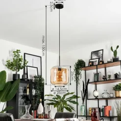 Suspension Verre 25cm Lauden Ambre, 1 lumière
