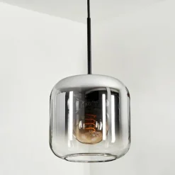 Suspension Verre 20cm Lauden Clair, Fumé, 1 lumière