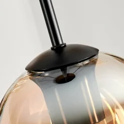 Suspension Verre 15cm Vevino Ambre, Clair, 3 lumières