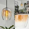 Suspension Verre 20cm Vevino Noir, 1 lumière