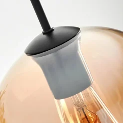 Suspension Verre 20cm Vevino Noir, 1 lumière
