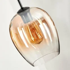 Suspension Verre 20cm Vevino Noir, 1 lumière
