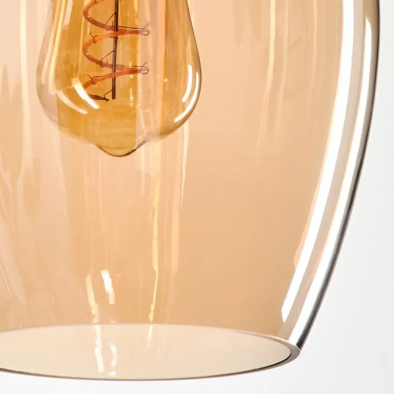 Suspension Verre 20cm Vevino Ambre, 1 lumière