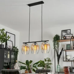 Suspension Verre 20cm Vevino Clair, 3 lumières