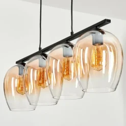 Suspension Verre 20cm Vevino Clair, 4 lumières