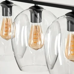 Suspension Verre 20cm Vevino Clair, 4 lumières