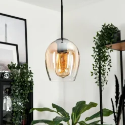 Suspension Verre 15cm Vevino Clair, 1 lumière