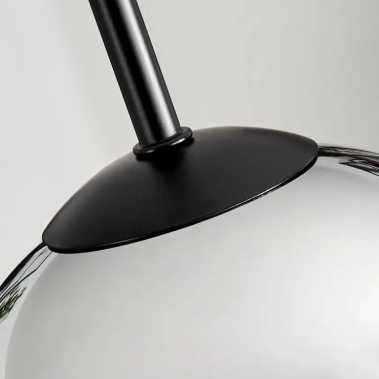 Suspension Verre 15cm Vevino Chrome, Clair, Fumé, 1 lumière